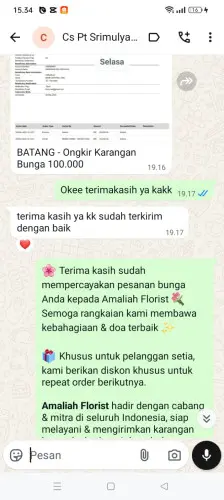 Testimonial Papan Bunga cibeet