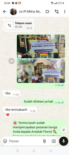 Testimonial Papan Bunga cibeet