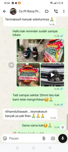 Testimonial Papan Bunga cibeet